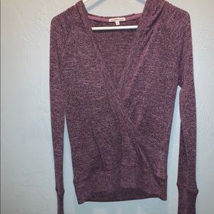 NWOT Criss Cross Front Top with Hood